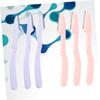 BIUDECO 6 Pcs Foldable Eyebrow Razor Set Stainless Steel Beauty Tool Kit for Precise Eyebrow Removal and Grooming Lightweight and Travel Friendly Pink Purple view 2