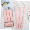 BIUDECO 6 Pcs Foldable Eyebrow Razor Set Stainless Steel Beauty Tool Kit for Precise Eyebrow Removal and Grooming Lightweight and Travel Friendly Pink Purple view 3