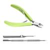 Criyar Fine Edge Cuticle Trimmer & Nippers, Scissors, Silicone Handle Nail Tools for Precise Removal, Durable Washable Cuticle Cutter & Remover & Pusher Nail Clippers (Green+Pusher 1Set) view 1