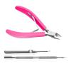 Criyar Fine Edge Cuticle Trimmer & Nippers, Scissors, Silicone Handle Nail Tools for Precise Removal, Durable Washable Cuticle Cutter & Remover & Pusher Nail Clippers (Rose+Pusher 1Set) view 1