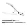 Criyar Fine Edge Cuticle Trimmer & Nippers, Scissors, Silicone Handle Nail Tools for Precise Removal, Durable Washable Cuticle Cutter & Remover & Pusher Nail Clippers (White+ Pusher 1Set) view 1
