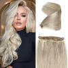 Licoville Weft Hair Extensions Sew in White Blonde Real Human Hair Weft Extension Sew in Bundles 14 Inch 80G Soft Straight Platinum Blonde Hand Tied Weft Hair Extensions Human Hair for Women view 1