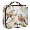 CURLYOOT Floral Bird Travel Makeup Train Case Cosmetic Bag Organizer Portable Storage Bag with Adjustable Dividers for Cosmetics Makeup Brushes Toiletry Jewelry view 1