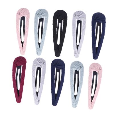 OSOLADY 10Pcs Metal Bobby Pins Hair Accessories for Women and Handmade Wrapped Cloth Barrettes Mixed Colors for Everyday Use and Special Occasions