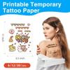 Printable Temporary Tattoo Paper for INKJET Printer, 12-Sets Custom Tattoo Printer Sticker 8.5X11", DIY Personal Clear Transfer Paper for Kids, Family, Christmas, Birthdays, Parties, Festivals view 2