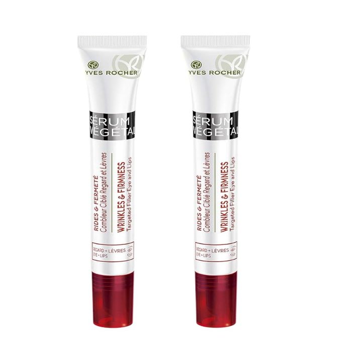 Yves Rocher Serum Vegetal Rejuvenating Eyes & Lips Care - Wrinkles & Firmness 14 ml./0.47 fl.oz. Set of 2 Best Gift Kit