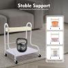 2-Tiers Foot Bath Trolley with Wheels, Portable Beauty Salon Nail Foot Soak Stand for Spa, Manicure & Pedicure, 220 lbs Capacity, Adjustable Height, Manicure Foot Rest Cart (White) view 3