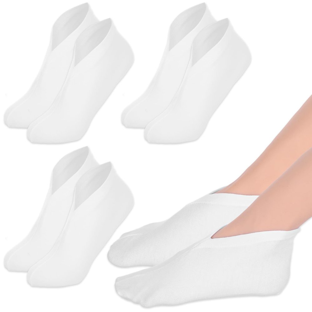 3 Pairs Cotton Moisturizing Socks Overnight for Dry Feet, White Spa Cotton Moisture Sock for Dry Feet Overnight Women and Men (One Size)