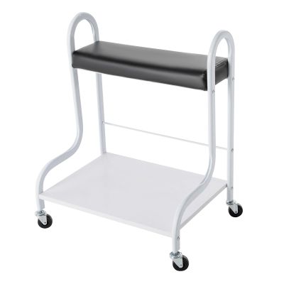 2-Tiers Foot Bath Trolley with Wheels, Portable Beauty Salon Nail Foot Soak Stand for Spa, Manicure & Pedicure, 220 lbs Capacity, Adjustable Height, Manicure Foot Rest Cart (Black)
