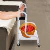 2-Tiers Foot Bath Trolley with Wheels, Portable Beauty Salon Nail Foot Soak Stand for Spa, Manicure & Pedicure, 220 lbs Capacity, Adjustable Height, Manicure Foot Rest Cart (Black) view 3