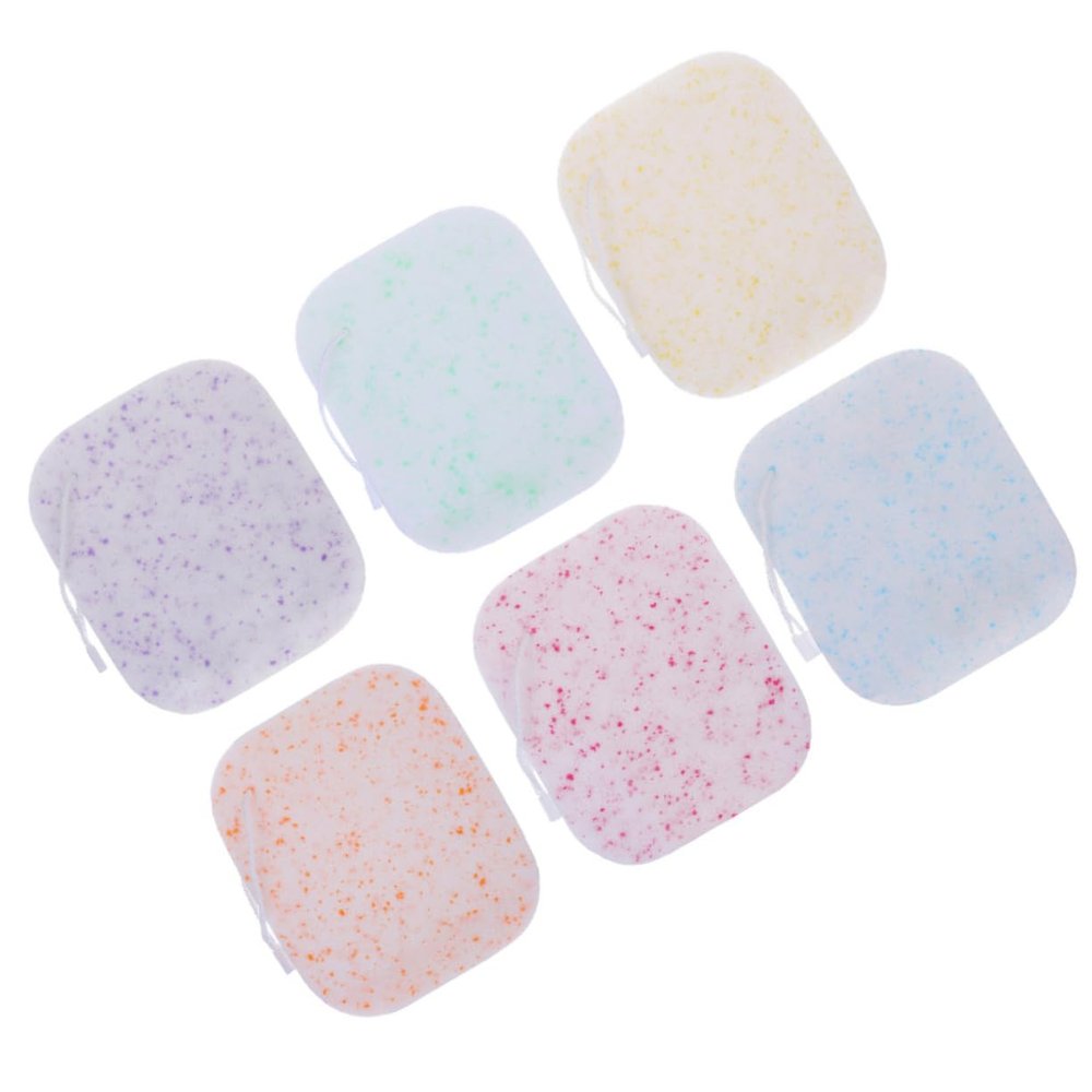 WRITWAA 6pcs Makeup Sponges for Blending Reusable Facial Face Scrubber Makeup Remover Pads Cleansing and Exfoliating