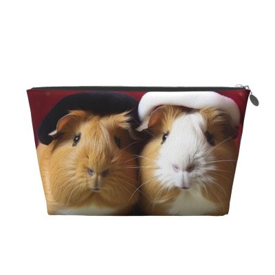 Cute Christmas Pet Prints PVC Leather Travel Toiletry Bag with Gold Zippers, Waterproof Cosmetic Organiser for Makeup, Toiletries & Essentials, Silver, One Size, Make-Up Pouch