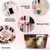 Cute Christmas Pet Prints PVC Leather Travel Toiletry Bag with Gold Zippers, Waterproof Cosmetic Organiser for Makeup, Toiletries & Essentials, Silver, One Size, Make-Up Pouch view 3