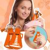 Swiffen 20 Pcs Cheerleading Gifts Lip Balm Holder with Tassel Keychains Set for Team Cheer Gifts School Cheer Party Favors(Orange) view 3