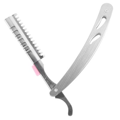 VALICLUD Vintage Manual Folding Barber Razor Full Steel Shaving Tool for Beard and Eyebrow Shaping for Home and Salon Use Random Color