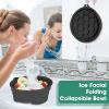 Face Bowl for Ice Silicone Facial Bowls with Built - in Tray Foldable Washbasin for Face Tub Plunge & Cold Plunge Quick Skin Cooling in Ice Baths -Bath Spa Tool for Home Camping Travel & Black view 3