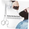 Beavorty Stainless Steel Beard Scissors Eyebrow Scissors Durable Hairdressing Accessory for Daily Grooming and Care Men Silver view 4