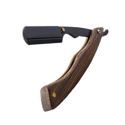 LOLIPPYY Clip Beard Trimming Tool with Foldable Razor Holder Portable Shaving Accessory for Men Durable Holder with Natural Handle for Grooming