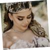 Baluue 1Pc Golden DIY Copper Crown Hair Accessory for Elegant Winding Headwear for Parties Birthdays and Ceremonies for Personalization with Pearls Crystals view 3