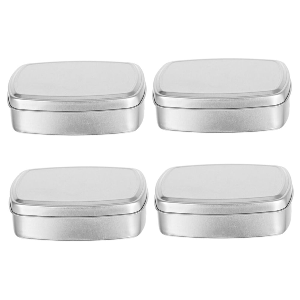 4pcs Square Aluminum Balm Can 150ml Leak-resistant Storage Jars