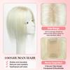 isheeny Hair Toppers For Women Real Human Hair White Highlight Black 12Inch Human Hair Topper for Women, 2 Clips Secure Hold, Realistic Artificial-Base Scalp For Changing Your Look view 2