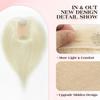 isheeny Hair Toppers For Women Real Human Hair White Highlight Black 12Inch Human Hair Topper for Women, 2 Clips Secure Hold, Realistic Artificial-Base Scalp For Changing Your Look view 3