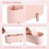 3-Compartment Cotton Swab & Pad Storage Box with Clear Flip Lid, Bathroom Countertop Organizer, Makeup Vanity Storage view 4