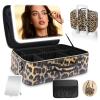 15''X11'' Large Makeup Bag with Removable Lighted Mirror, Professional Travel Make up Bag with Mirror and Light Cosmetic Train Case Organizer, PU Leather with Adjustable Dividers & Brush Storage Board view 1
