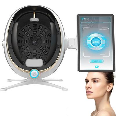 3D Skin Analyzer Machine Professional, Facial Moisture Analyzer Beauty Equipment Skin Detector with LCD Display Screen, for Healthy Skin Care,White-13.3in