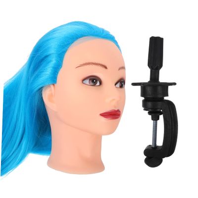 LOLIPPYY Hairdressing Training Head Mannequin Long Synthetic Hair 1 Piece Cosmetology Doll for Styling and Braiding Practice Clamp Stand