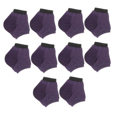 CALLARON 5Pairs Purple Moisturizing Ankle Socks for Dry Cracked Heels Heel Crack Socks with Hydrating Gel for Soft for Running Walking
