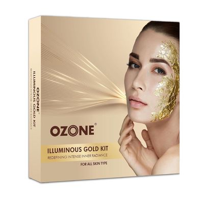 0zone's Illuminous Gold Facial Kit, 6 Step Organic Treatment, For All Skin Types, 60 gm