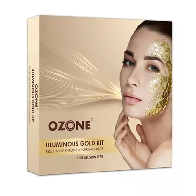 0zone's Illuminous Gold Facial Kit, 6 Step Organic Treatment, For All Skin Types, 60 gm