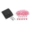 G2PLUS 100PCS Pink Disposable Plastic Nail Art Tattoo Glue Rings Holder, 100pcs Cotton Swabs for Makeup, Black Microswabs for Eyelash Extensions view 1