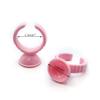 G2PLUS 100PCS Pink Disposable Plastic Nail Art Tattoo Glue Rings Holder, 100pcs Cotton Swabs for Makeup, Black Microswabs for Eyelash Extensions view 3