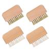 4 Pcs Nail Scrubber Pure Boar Bristles Nail Brush Natural Wood Fingernail Scrub Brush for Scrubbing Fingernail Toenail Hand Feet, Nails Cleaning Brush for Regular Manicure Nails Care Hygiene view 1