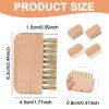 4 Pcs Nail Scrubber Pure Boar Bristles Nail Brush Natural Wood Fingernail Scrub Brush for Scrubbing Fingernail Toenail Hand Feet, Nails Cleaning Brush for Regular Manicure Nails Care Hygiene view 2