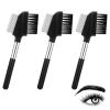3Pcs Metal Eyebrow Comb, Eyelash Comb Separator & Eyebrow Groomer with Short Handle, Professional Grooming Tools for Eyebrows and Lashes view 1