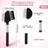 3Pcs Metal Eyebrow Comb, Eyelash Comb Separator & Eyebrow Groomer with Short Handle, Professional Grooming Tools for Eyebrows and Lashes view 2