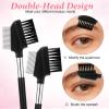 3Pcs Metal Eyebrow Comb, Eyelash Comb Separator & Eyebrow Groomer with Short Handle, Professional Grooming Tools for Eyebrows and Lashes view 3
