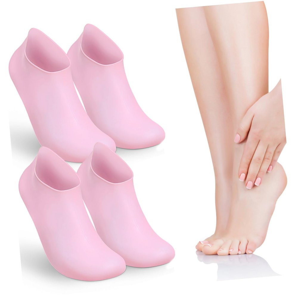 DEARMAMY 2pairs Moisturizing Foot Cover Socks Spa Gel Socks for Women Foot Mask Care Supplies XL