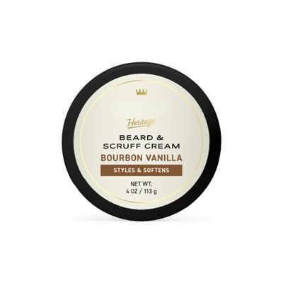 Beard & Scruff Cream, Bourbon Vanilla Scent, Moisturize & Condition Facial Hair 4oz