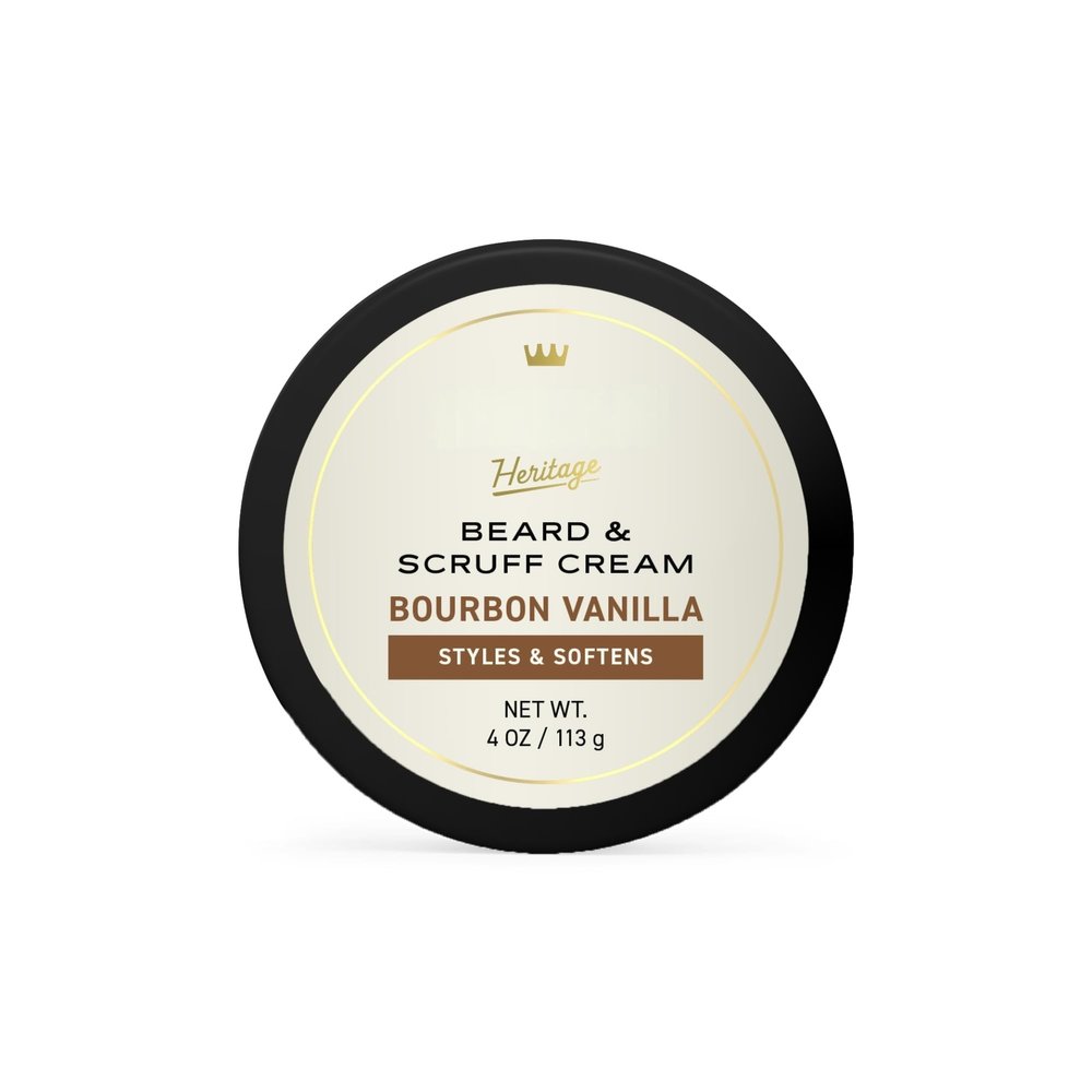 Beard & Scruff Cream, Bourbon Vanilla Scent, Moisturize & Condition Facial Hair 4oz