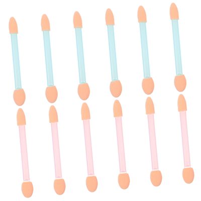 FRCOLOR 12-Pack Dual-Sided Eyeshadow Sponge Applicators Soft Tips for Makeup Application for Women for Travel and Everyday Use