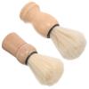 Healvian Portable Wooden Shaving Brush Set for Men 2 Pcs Soft Bristle Facial Hair Applicator for Cream and Lathering for Grooming and Travel view 1