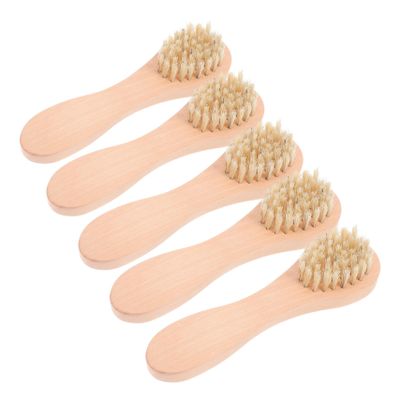 GANAZONO 5Pcs Facial Cleansing Brush Soft Bristle Exfoliating Tool for Deep Skin Cleaning Gentle Handle Facial Scrubber for Makeup Removal and Pore Unclogging