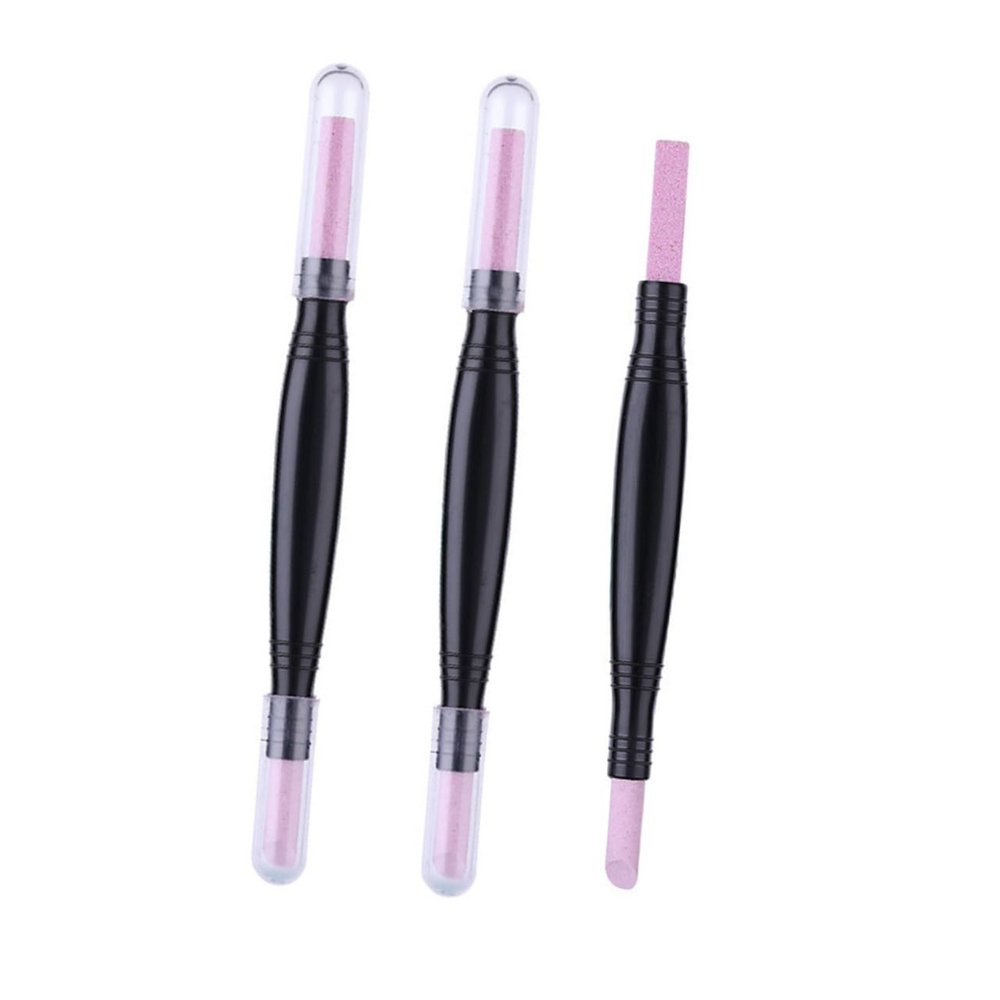 CALLARON 3Pcs Nail File Buffer Double Ended Cuticle Stick Pen for Exfoliating Skin Practical Grinding Rod for Nail Care and Manicure Lightweight and Portable for Women