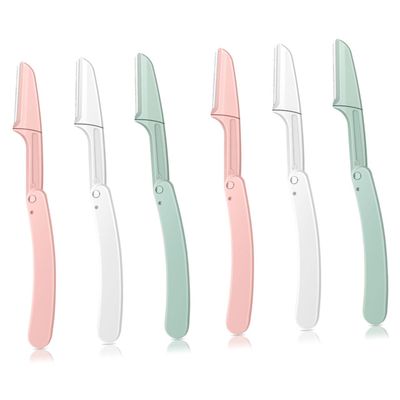 FRCOLOR 6pcs Eyebrow Trimmers Facial Hair Razors for Women Portable Eyebrow Grooming Tools for Results