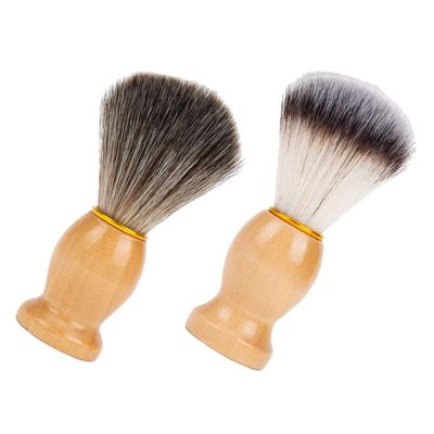 Healvian 2pcs Professional Shaving Brush Set Soft Nylon Foam Neck Duster for Men Multipurpose Beard Brush for Hair Salon and Home Use