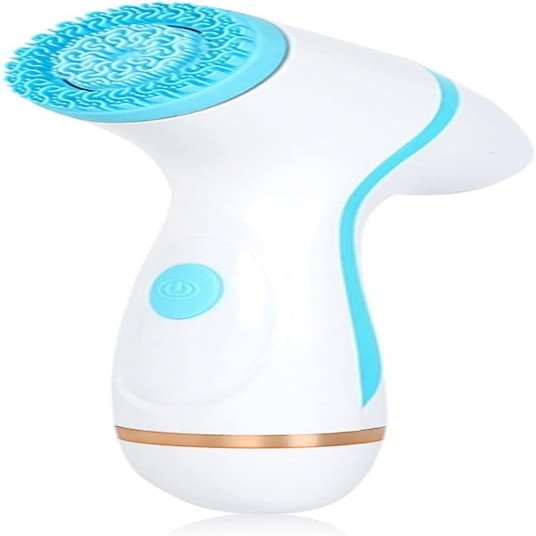 Portable Silicone Face Scrubber, Waterproof Sonic Vibrating Facial Cleansing Brush for Daily Skincare(Blue)